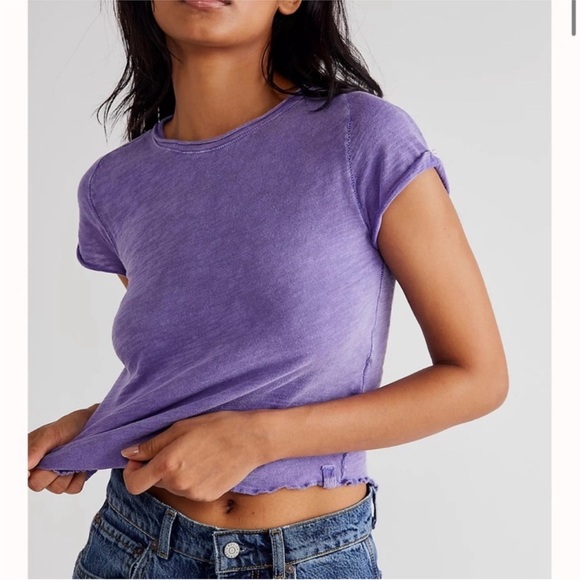 NWOT Free People We the Free Be my Baby Tee - purple - XS - Picture 2 of 6